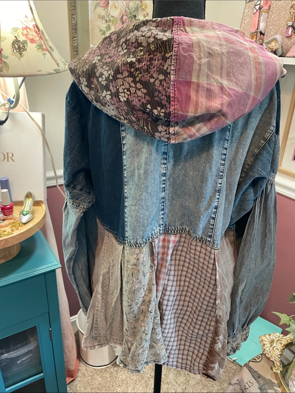 Boho Denim & Patchwork Hooded Jacket - Young Threads - Picture 13 of 16
